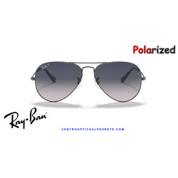 Gafas de sol Ray-Ban Aviator Gunmetal | Blue-Grey Gradient Polarized Originales