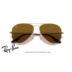Gafas de sol Ray-Ban Aviator Arista Gold | B-15 Brown | Óptica en Madrid