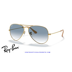 Gafas de sol Ray-Ban Aviator Arista Gold | Light Blue Gradient Originales