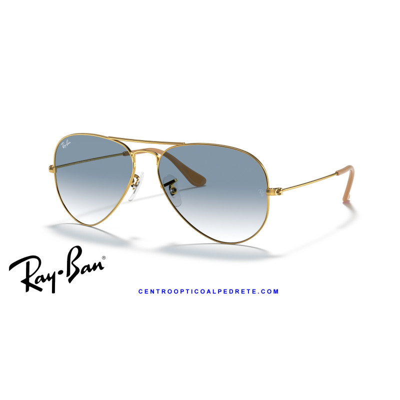 Gafas de sol Ray-Ban Aviator Arista Gold | Light Blue Gradient Originales