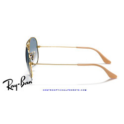Gafas de sol Ray-Ban Aviator Arista Gold | Light Blue Gradient Originales