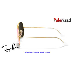 Gafas de sol Ray-Ban Aviator Gold | Cyclamen Flash Polarized Originales