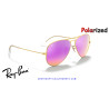 Gafas de sol Ray-Ban Aviator Gold | Cyclamen Flash Polarized Originales