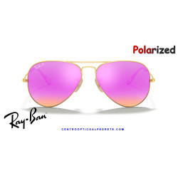 Gafas de sol Ray-Ban Aviator Gold | Cyclamen Flash Polarized Originales