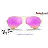 Gafas de sol Ray-Ban Aviator Gold | Cyclamen Flash Polarized Originales