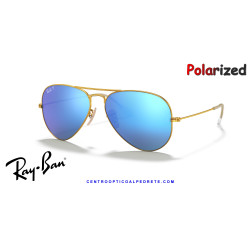 Ray-Ban Aviator Gold Sunglasses | Blue Flash Polarized | Genuine Ray-Ban