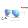 Gafas de sol Ray-Ban Aviator Gold | Blue Flash Polarized | Óptica en Madrid