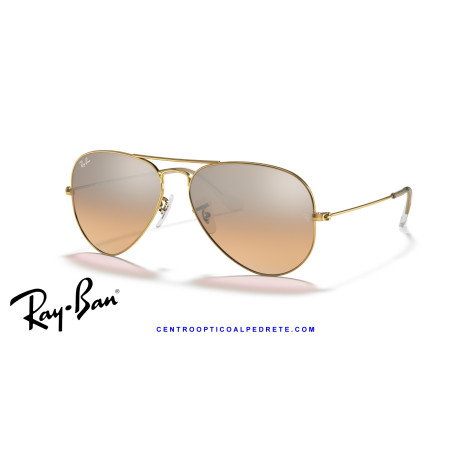 Ray-Ban Aviator Arista Gold Sunglasses | Silver-Pink Mirror | Genuine Ray-Ban