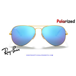 Ray-Ban Aviator Gold Sunglasses | Blue Flash Polarized | Genuine Ray-Ban