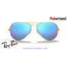 Ray-Ban Aviator Gold Sunglasses | Blue Flash Polarized | Genuine Ray-Ban