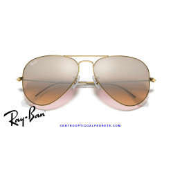 Ray-Ban Aviator Arista Gold Sunglasses | Silver-Pink Mirror | Genuine Ray-Ban
