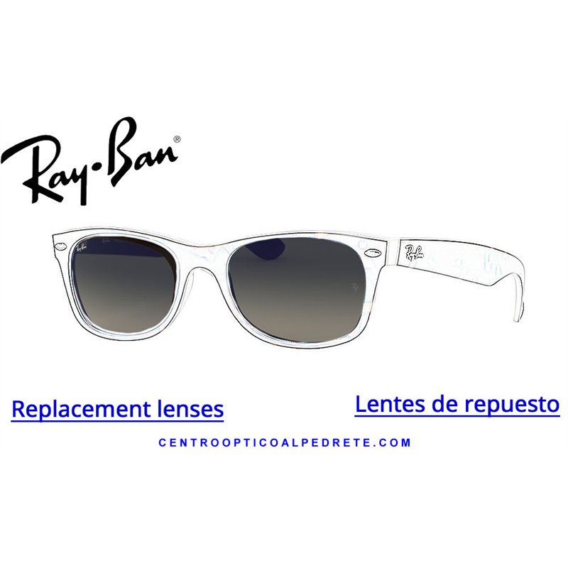 Original Ray-Ban New Wayfarer Grey Gradient Replacement Lenses (RB2132 - 618371)