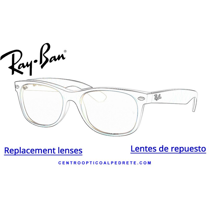 Pareja de lentes Originales Ray-Ban New Wayfarer Transparentes (RB2132 - 901/BF)