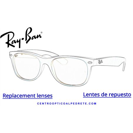 Pareja de lentes Originales Ray-Ban New Wayfarer Transparentes (RB2132 - 901/BF)