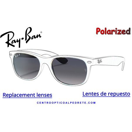 Pareja de lentes Originales Ray-Ban New Wayfarer Polarizadas Azul y Gris Degradado (RB2132 - 822/78)
