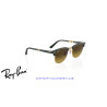 Gafas de sol Ray-Ban ClubMaster Folding Green On Gold con lentes Brown