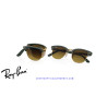 Gafas de sol Ray-Ban ClubMaster Folding Green On Gold con lentes Brown