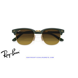 Gafas de sol Ray-Ban ClubMaster Folding Green On Gold con lentes Brown