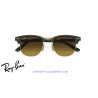 Gafas de sol Ray-Ban ClubMaster Folding Green On Gold con lentes Brown
