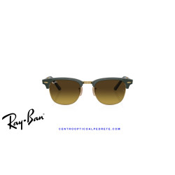 Gafas de sol Ray-Ban ClubMaster Folding Green On Gold con lentes Brown