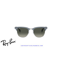 Gafas de sol Ray-Ban ClubMaster Aluminum Blue On Silver con lentes Grey