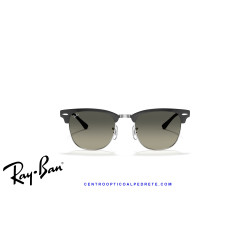 Gafas de sol Ray-Ban ClubMaster Metal Black On Silver con lentes Grey Gradient