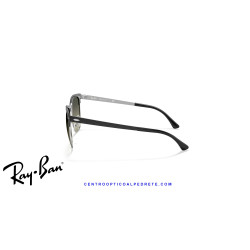 Gafas de sol Ray-Ban ClubMaster Metal Black On Silver con lentes Grey Gradient