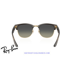 Ray-Ban ClubMaster Reverse Transparent Dark Grey On Gold | Ray-Ban at Ce