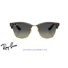 Ray-Ban ClubMaster Reverse Transparent Dark Grey On Gold | Ray-Ban at Ce