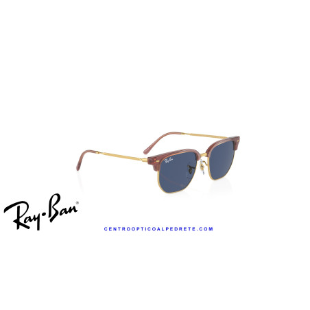 Ray-Ban New ClubMaster Opal Pink On Gold Sunglasses | Centro Óptico Alpedrete