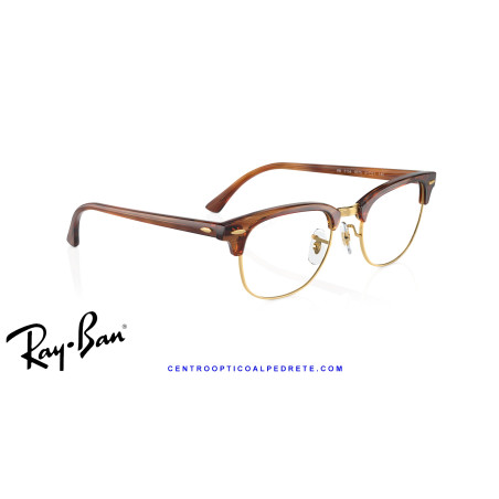 Ray-Ban ClubMaster Striped Brown  | Ray-Ban at Centro Óptico Alpedrete
