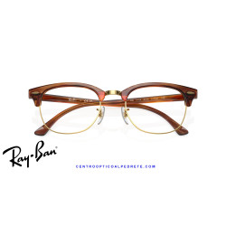 Ray-Ban ClubMaster Striped Brown  | Ray-Ban at Centro Óptico Alpedrete