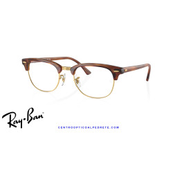 Ray-Ban ClubMaster Striped Brown  | Ray-Ban at Centro Óptico Alpedrete