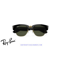 Gafas de sol Ray-Ban Mega ClubMaster Black On Gold con lentes G-15 Green