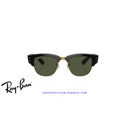Gafas de sol Ray-Ban Mega ClubMaster Black On Gold con lentes G-15 Green
