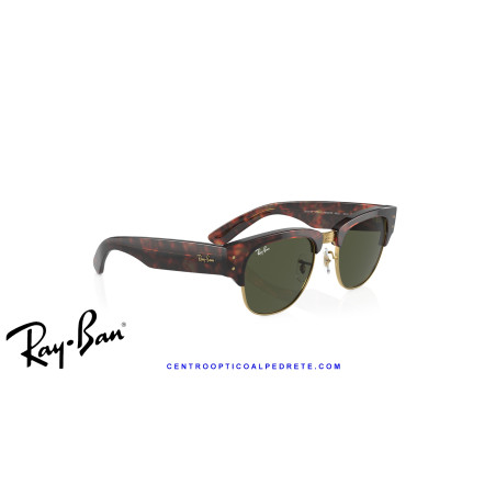 Ray-Ban Mega ClubMaster Tortoise On Gold Sunglasses with G-15 Green lenses