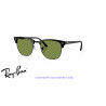 Gafas de sol Ray-Ban Clubmaster Matte Black On Black | Green Originales
