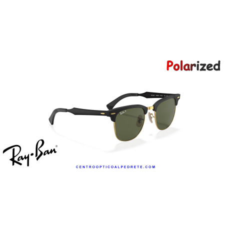 Gafas de sol Ray-Ban ClubMaster Aluminum Black On Gold con lentes G-15 G