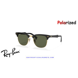 Gafas de sol Ray-Ban ClubMaster Aluminum Black On Gold con lentes G-15 G