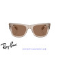 Ray-Ban Mega Wayfarer Transparent Light Brown Sunglasses with Dark Brown lenses