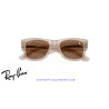 Ray-Ban Mega Wayfarer Transparent Light Brown Sunglasses with Dark Brown lenses
