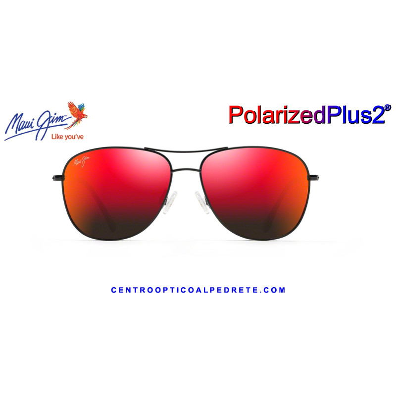 Maui Jim Cliff House Black Gloss / Hawaii Lava MJ0247S-004 RM247-02 | Sol