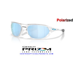 Oakley Cage Jacket Matte Clear / Prizm Deep Water Polarized (OO9537-02)