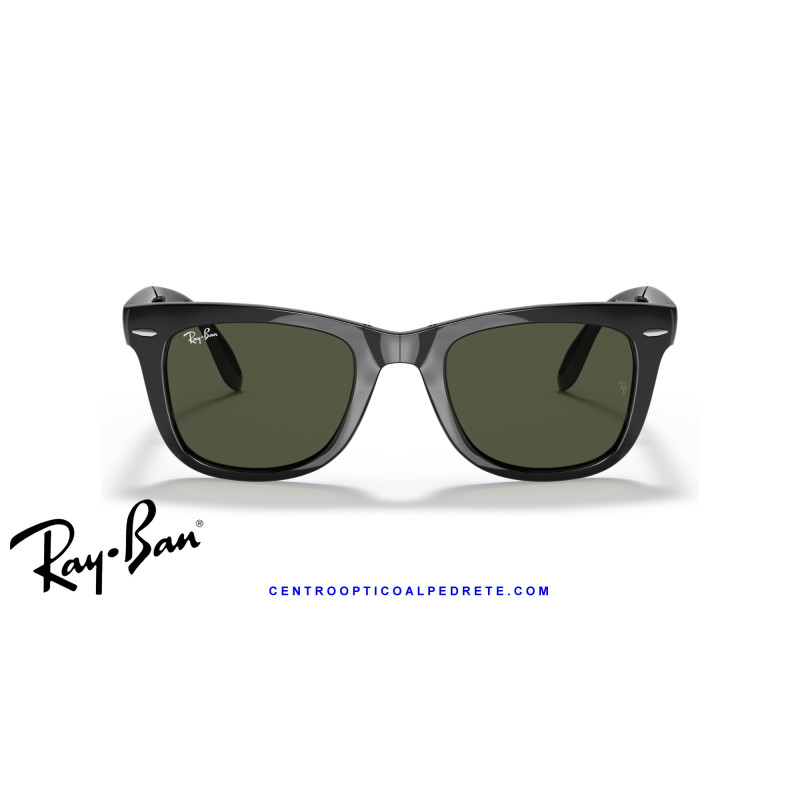 Ray-Ban RB4105 Folding Wayfarer Black / G-15 Green | Alpedrete