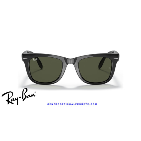 Ray-Ban RB4105 Folding Wayfarer Black / G-15 Green | Alpedrete