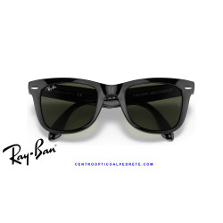 Ray-Ban RB4105 Folding Wayfarer Black / G-15 Green | Alpedrete