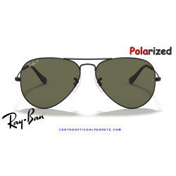 Ray-Ban Aviator Black / G-15 Green Polarized | Centro Óptico Alpedrete