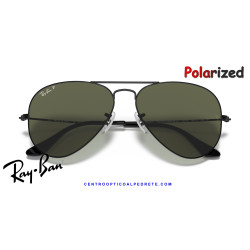 Ray-Ban Aviator Black / G-15 Green Polarized | Centro Óptico Alpedrete