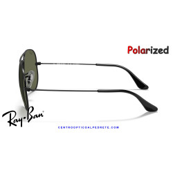 Ray-Ban Aviator Black / G-15 Green Polarized | Centro Óptico Alpedrete