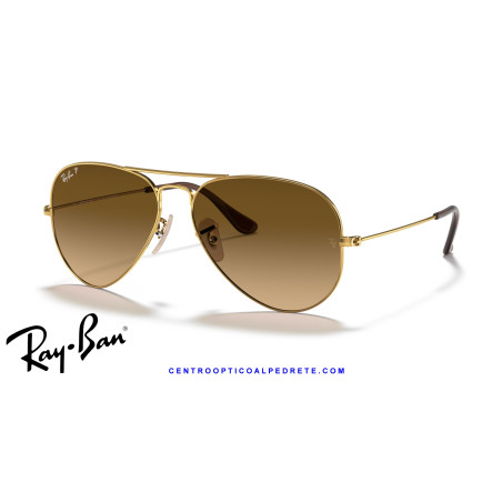 Ray-Ban Aviator Arista Gold / Brown Gradient | Centro Óptico Alpedrete